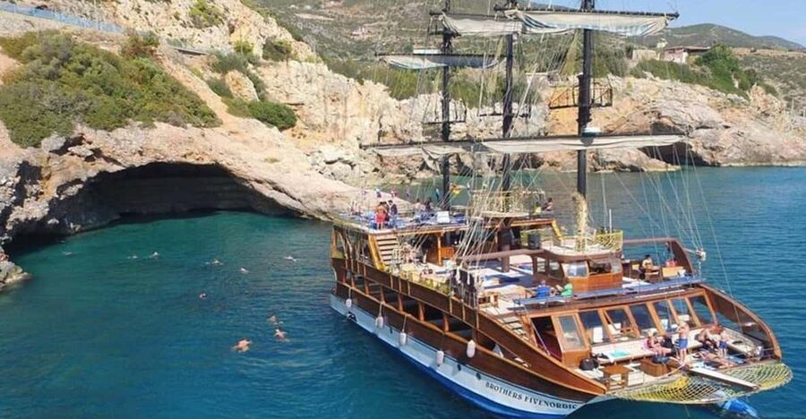 Alanya: Catamaran Boat Tour with Snorkeling and BBQ Lunch - Meet at Brothers Five Catamaran, Then Cruise the Alanya Coast