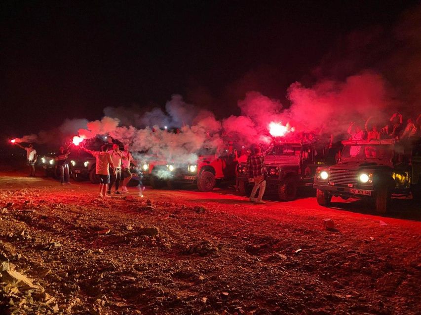 Alanya: Evening Jeep Tour with Sunset Boat Trip and Dinner - Night Lights and Surprise Fireworks From a Panoramic Hill