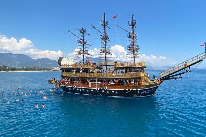 Alanya Grand Pirate Boat Tour with Lunch, Soft Drinks & Transfer - Kleopatra Plajı: Lunch, Soft Drinks, and the Foam Party Highlight