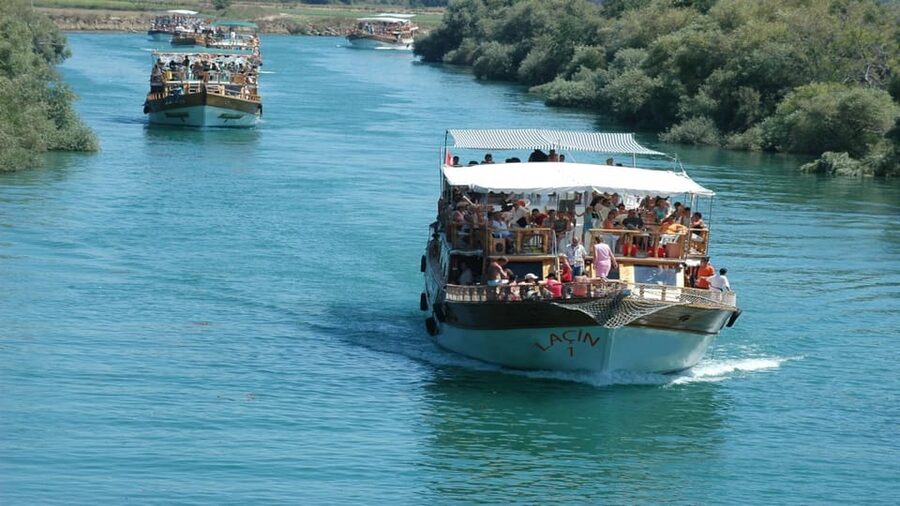 Alanya/Side: Manavgat River & Waterfall, Boat Tour, & Bazaar - Getting picked up smoothly: convertible bus from Side, A/C cars from elsewhere