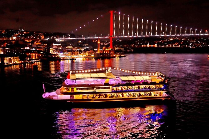 All Inclusive Luxury Bosphorus Dinner Cruise & Turkish Night Show - Bridges With LED Light Shows, Bosphorus Bridge and Fatih Sultan Mehmet