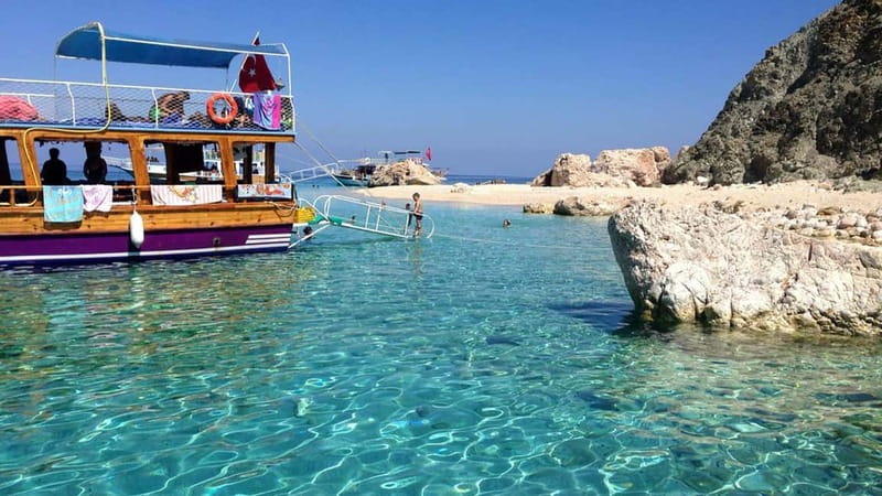 Antalya/Kemer: Adrasan Suluada Island Boat Tours with Lunch - Cave of Love and the Lycian Way view from sea level