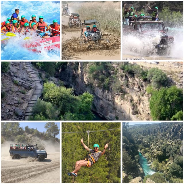 Antalya: Rafting Jeep Buggy&Quad Safari zipline canyon visit - How the 8 to 10 hour schedule usually plays out