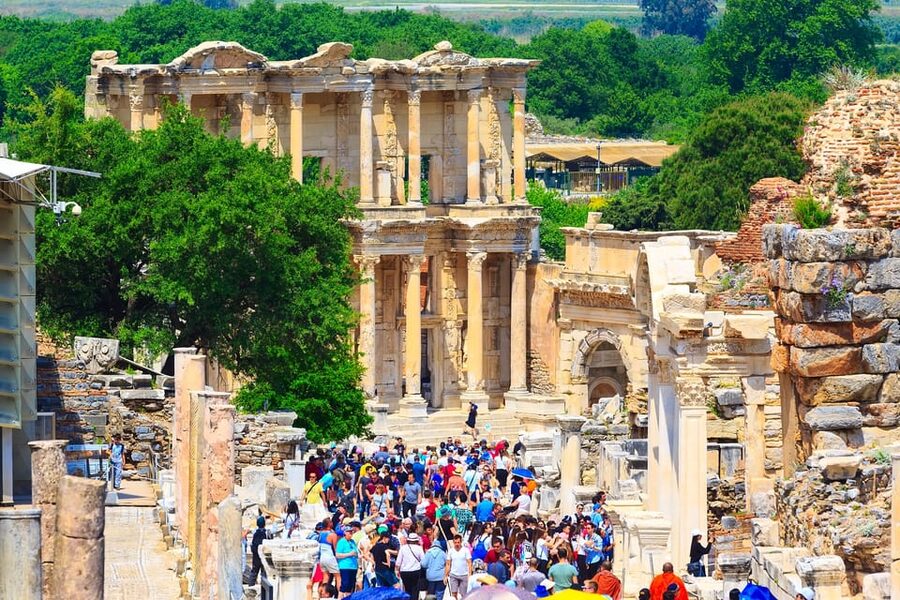 Bodrum: Ephesus, Selcuk, & Virgin Mary House Tour w/ Lunch - The Library of Celsus: the photo stop that becomes a story