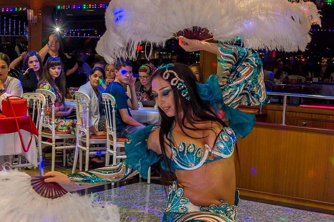 Bosphorus Dinner Cruise with Turkish Music and Live Performances - Üsküdar across the water, and the Blue Mosque silhouette you might catch