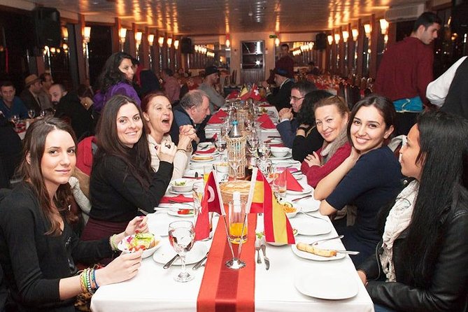Bosphorus Night Cruise with Dinner, Shows and Party - Dinner on the water: mezze starter, main-course choice, and vegetarian option