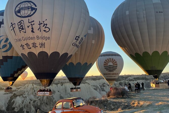 Cappadocia Sunrise Hot Air Balloon Flight / Discovery Balloons - The pre-flight routine: inflation photos, quick check-in, and a light breakfast