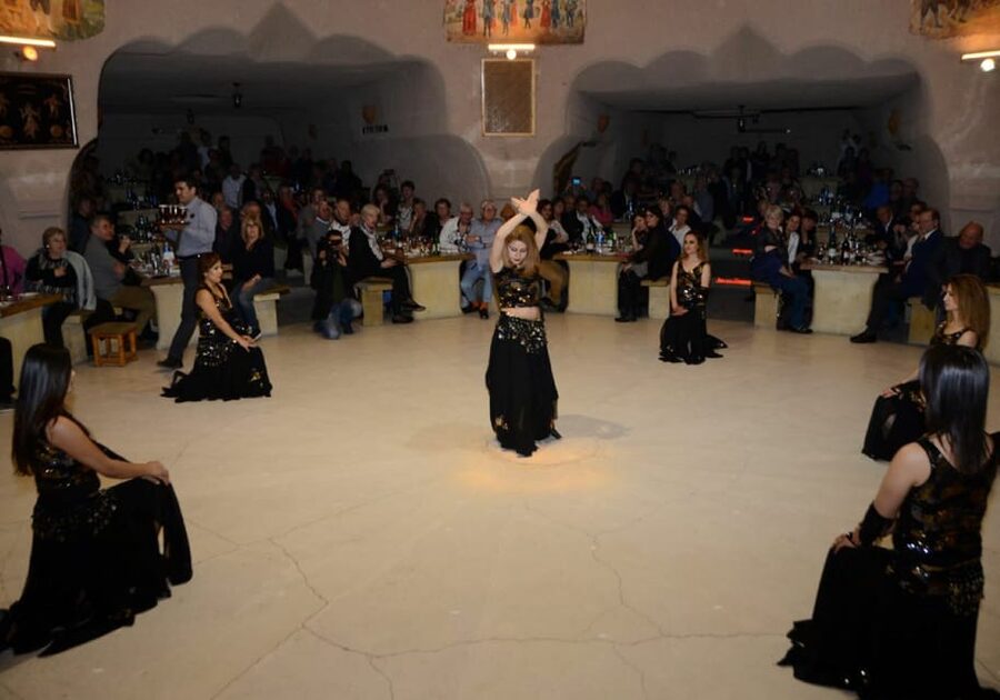 Cappadocia: Turkish Night Show with Dinner in a Cave - Dinner During the Music: Traditional Turkish Food, Dessert, and a Glass of Wine