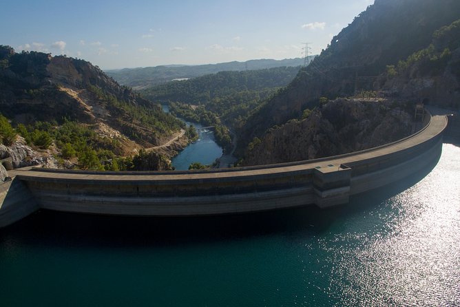 City of Side: Electric Catamaran Cruise & Lunch & Waterfall - Stop 4: Manavgat Dam photo break, the “green” setup for the lake