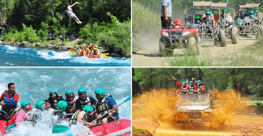 City of Side: Rafting, Zipline, Jeep, Buggy and Quad Combo - Zipline over the river: a quick flight with big views