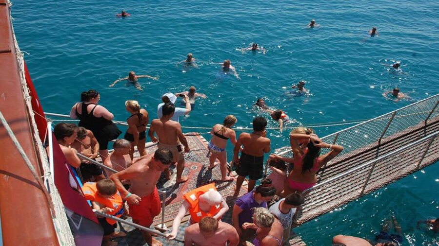 City of Side: Side & Caretta Bay Boat Trip w/ Lunch & Drinks - Caretta Bay swim break: the Mediterranean reset