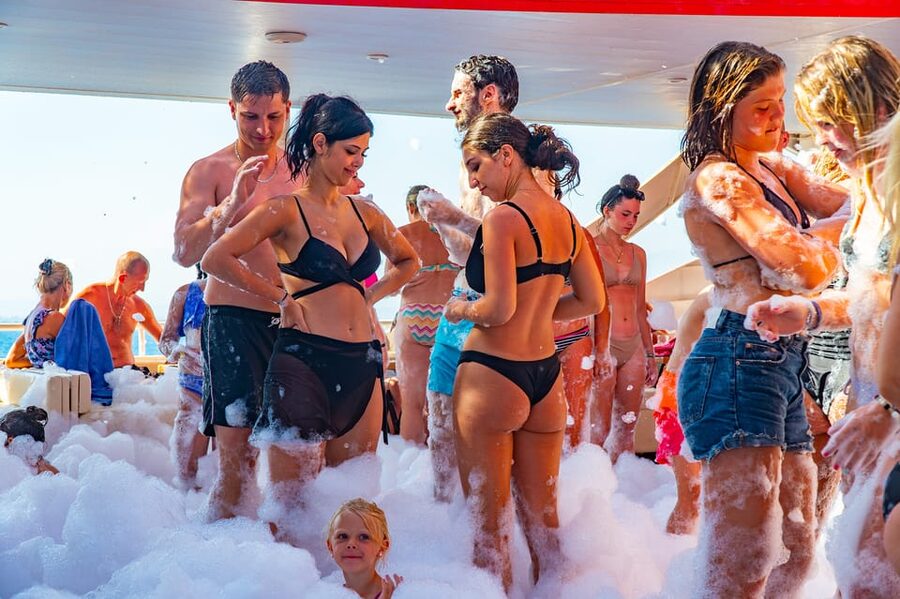 City of Side: Sightseeing Cruise w/ Swim Stops & Foam Party - Second Swimming Break by the Temples of Apollo and Athena