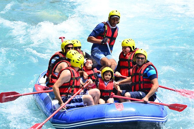 Family Rafting Trip at Köprülü Canyon Incl. Lunch from Alanya - Helmet, life vest, and the family-raft setup that keeps it friendly