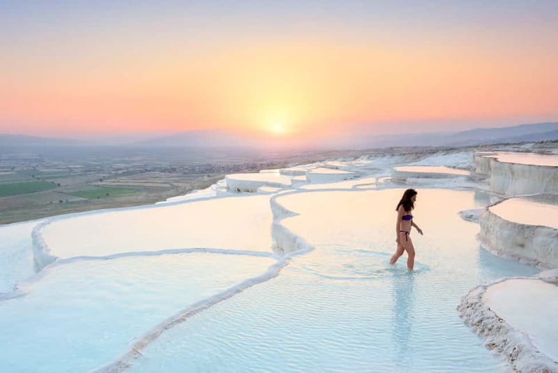 Fethiye: Pamukkale Hot Spring & Hierapolis Small-Group Tour - Hierapolis ruins on top of Pamukkale, amphitheater time included