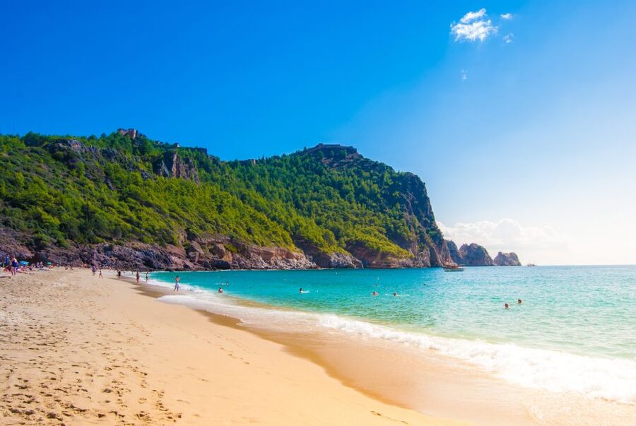 From Alanya: Boat Tour with Unlimited Soft Drinks and Lunch - From Old Shipyard toward the caves, what you really see