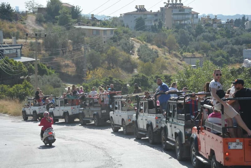 From Alanya: Jeep Safari with Lunch, Dim River & Cave - Fishing Village Break: Included Fun and a Needed Pause