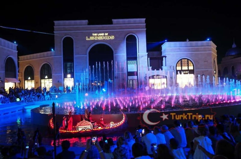 From Alanya, Side, Antalya: The Land of Legends Night Show - How the Land of Legends evening is set up from Alanya and Side