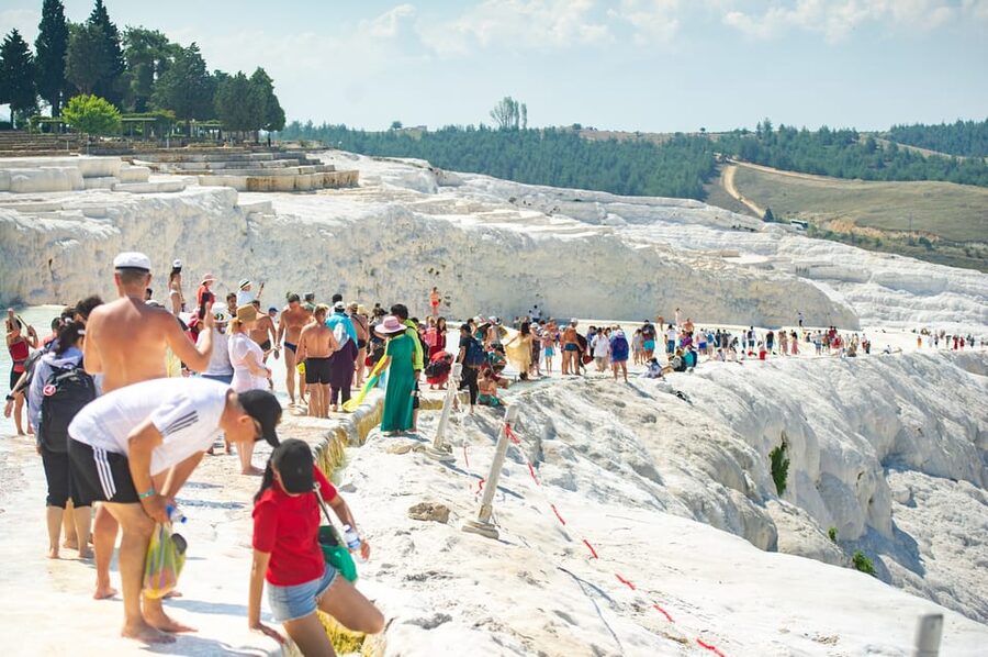 From City of Side: Pamukkale & Hierapolis Day Tour w/ Lunch - Cleopatra Antique Pools: swim among ruins