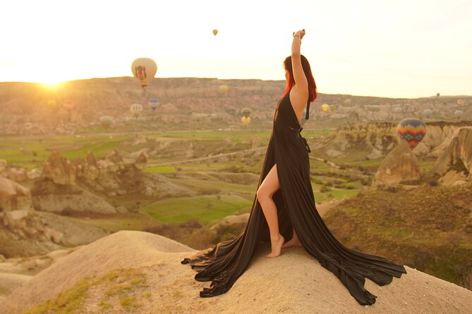 Magical Cappadocia Photoshoot with a Professional Photographer - Love Valley Fairy Chimneys, Historical Views, and the Flying Dress Moment
