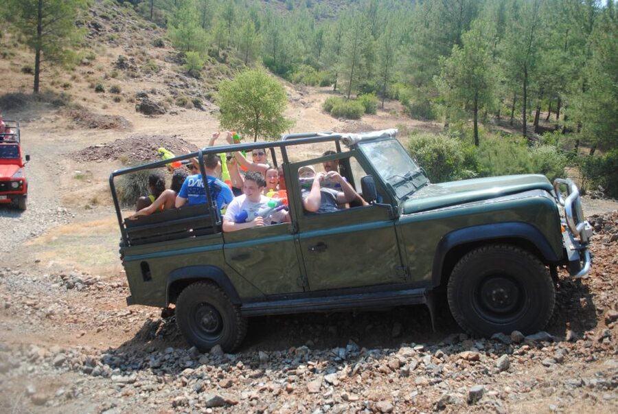 Marmaris Jeep Safari Water Fight, Colour and Foam Party - Turgut Waterfalls swim and the included lunch, cold water and slippery rocks