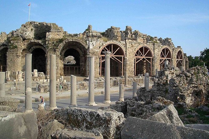 Perge Aspendos Side the Historical sites of Antalya - Side Ancient City: Roman Urban Life Right Next to Modern Cafes