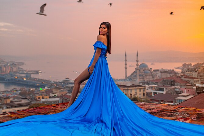 Rooftop Flying Dress Photo Shoot in Istanbul - The Rooftop Moment: Bosphorus Backdrop and Pose Coaching